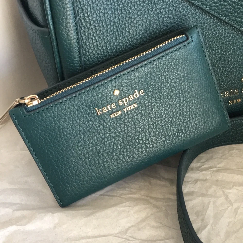 Kate Spade Smoosh Pebbled Leather Crossbody & Leila Leather Wallet (SET) - Picture 6 of 17